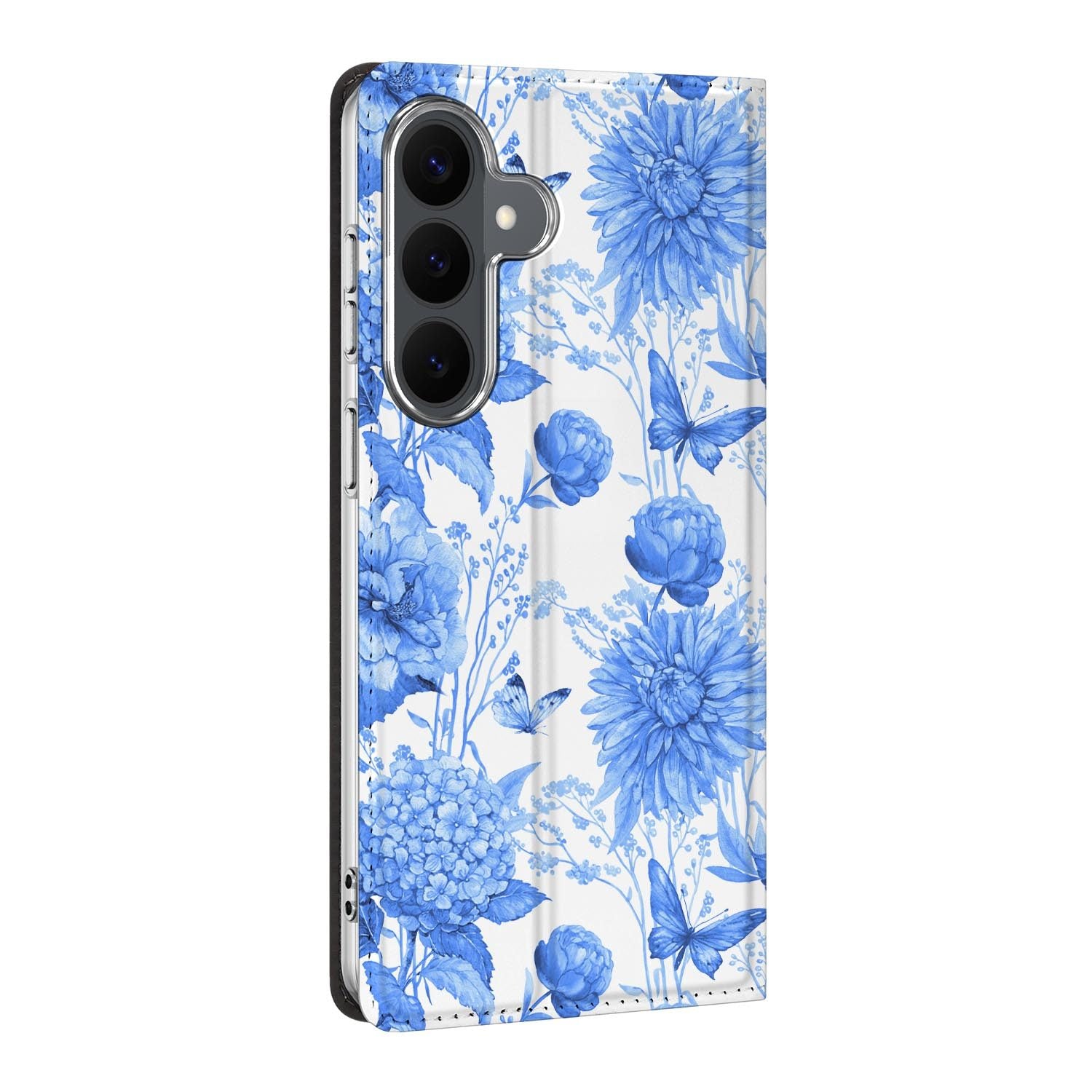 Samsung Galaxy S26 FE boekhoesje Flowers Blue met pasjesvak