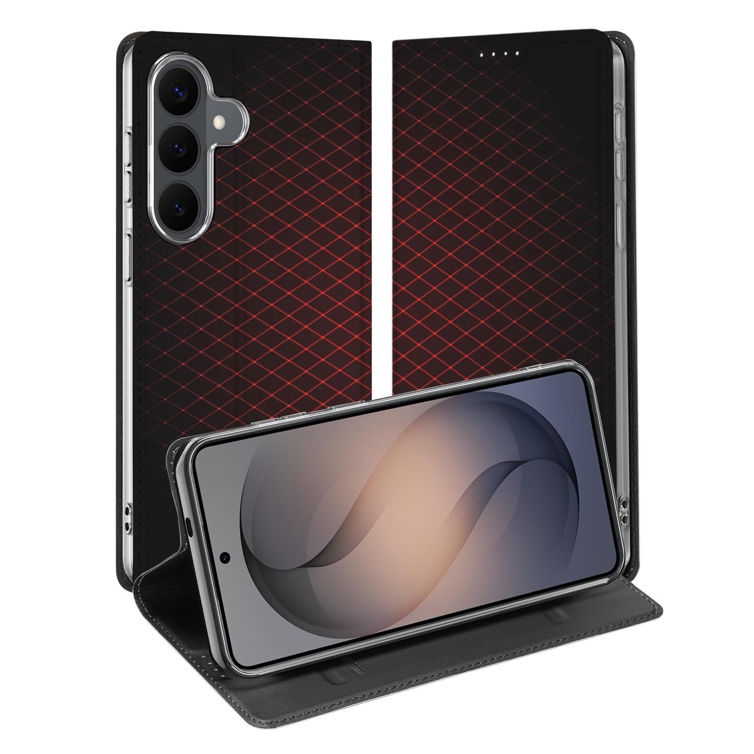 Samsung Galaxy S26 FE standcase met Geruit Rood-print