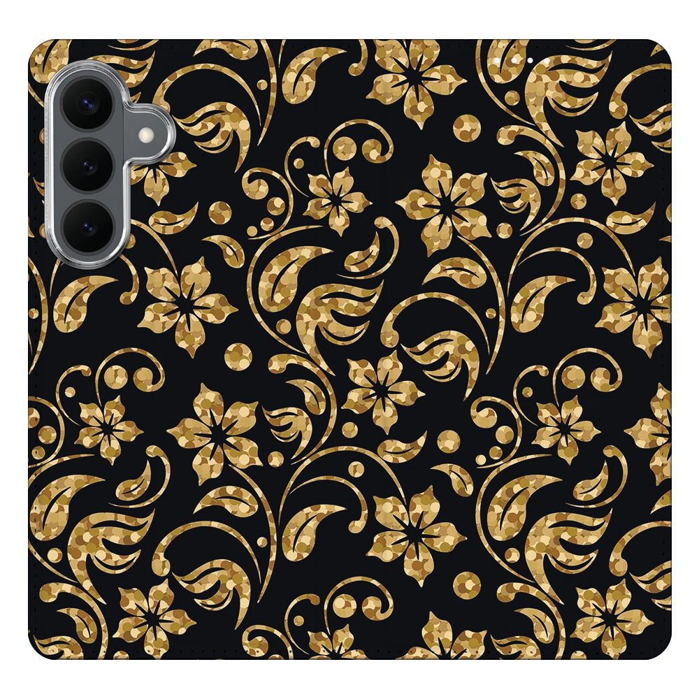 Samsung Galaxy S26 FE boekhoesje Gouden Bloemen met pasjesvak