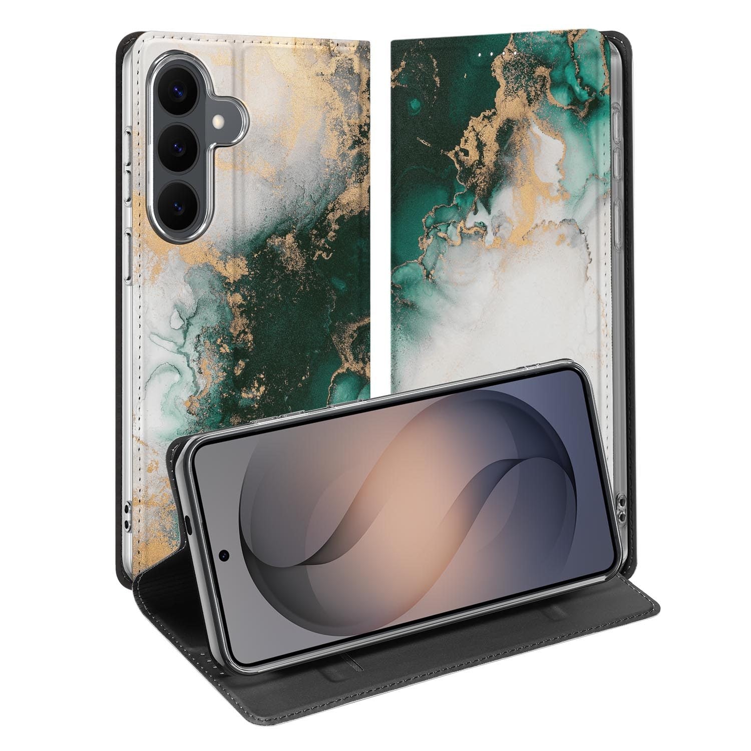Samsung Galaxy S26 FE standcase met Marmer Groen-print