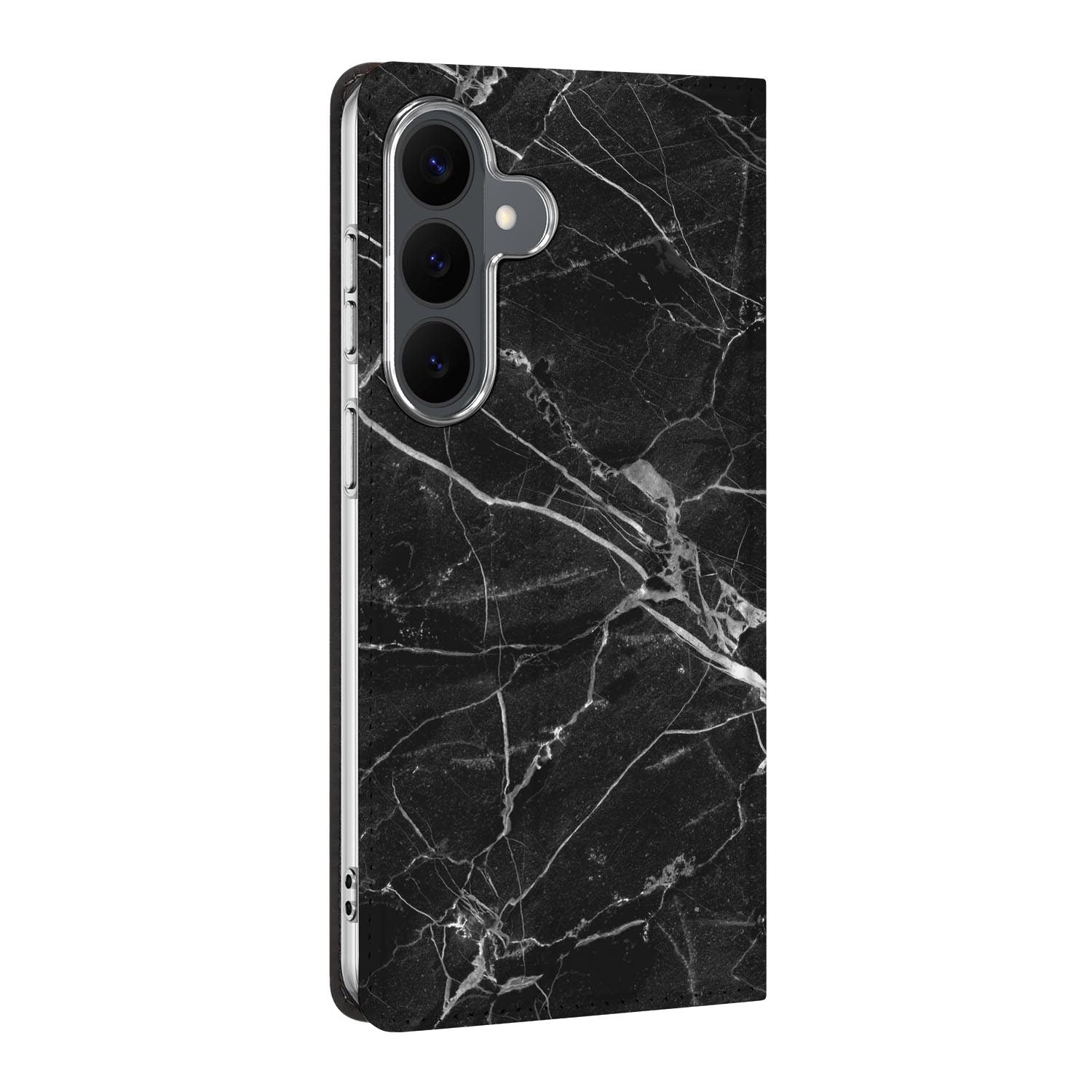 Samsung Galaxy S26 FE standcase Marmer Zwart, bescherming voor- en achterkant