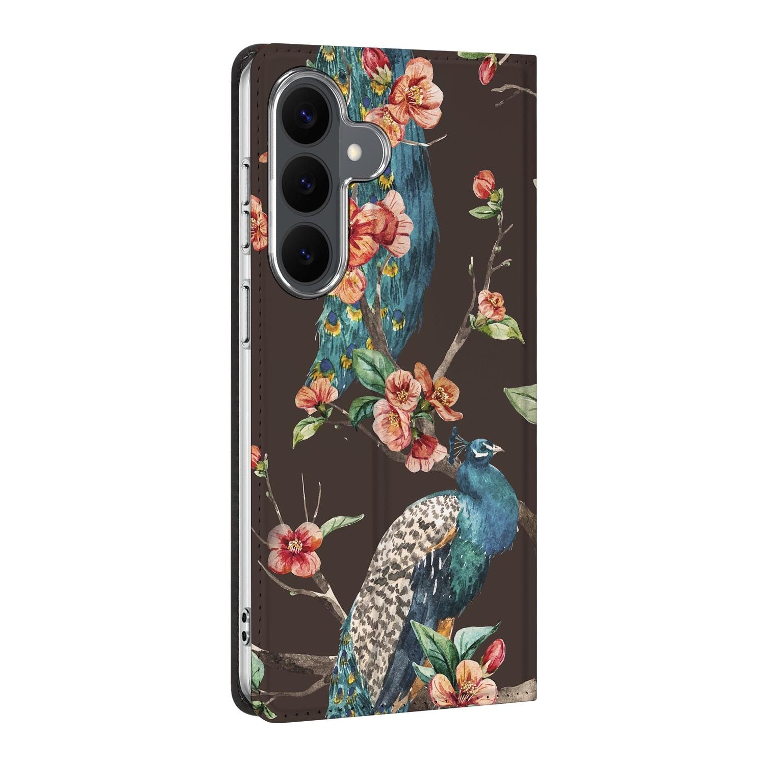 Samsung Galaxy S26 FE boekhoesje Pauw met Bloemen met pasjesvak