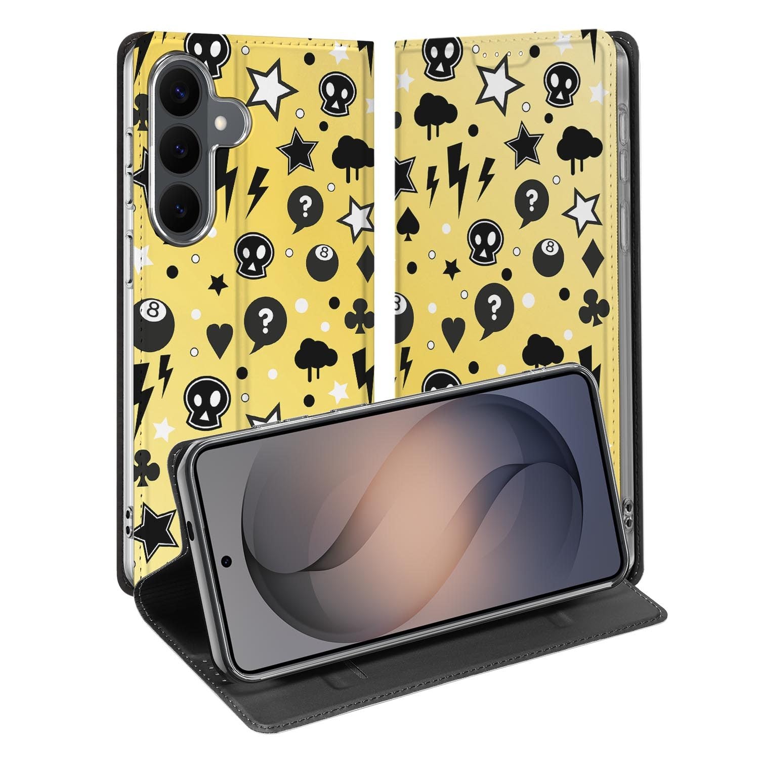 Samsung Galaxy S26 FE standcase met Punk Yellow-print
