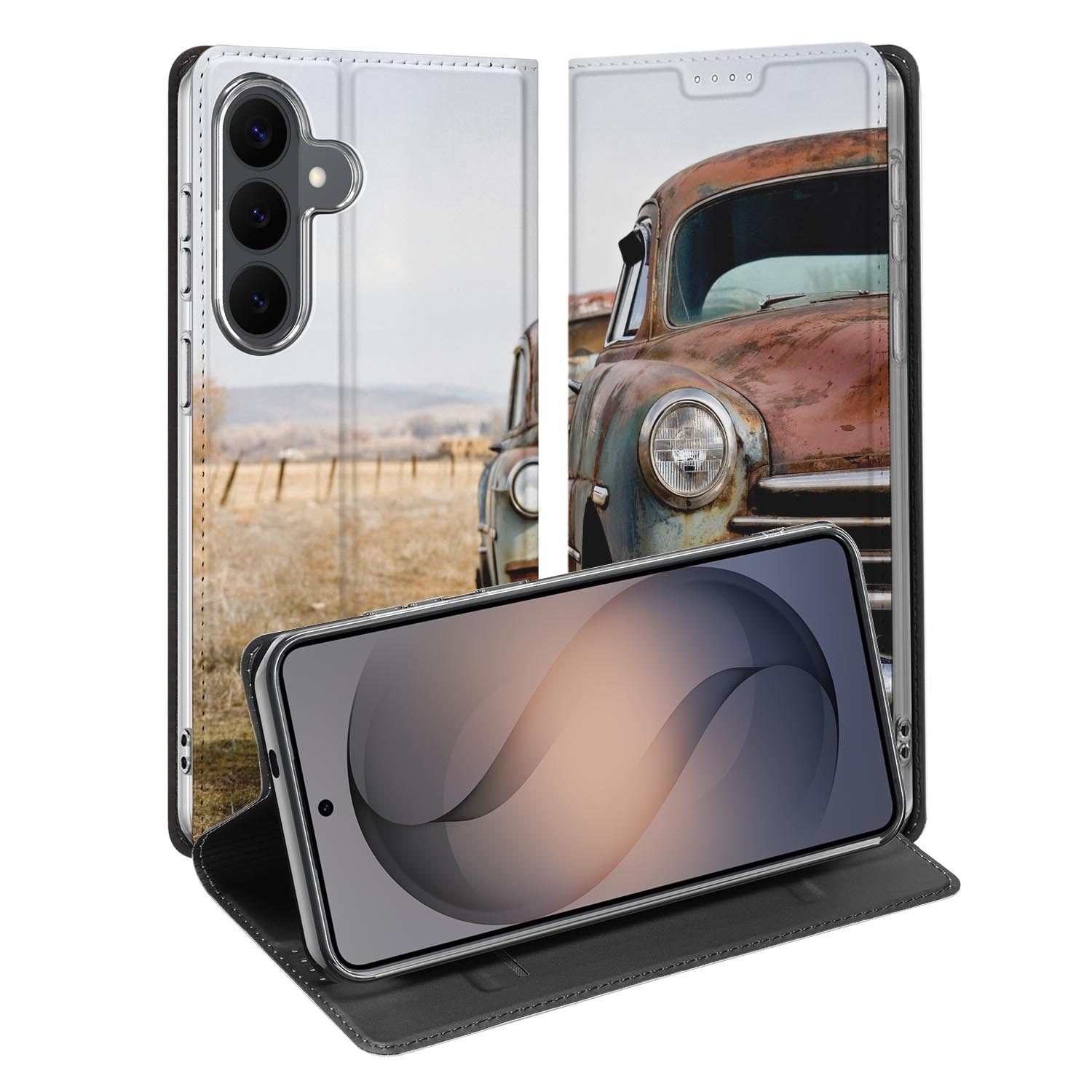 Samsung Galaxy S26 FE standcase met Vintage Auto-print