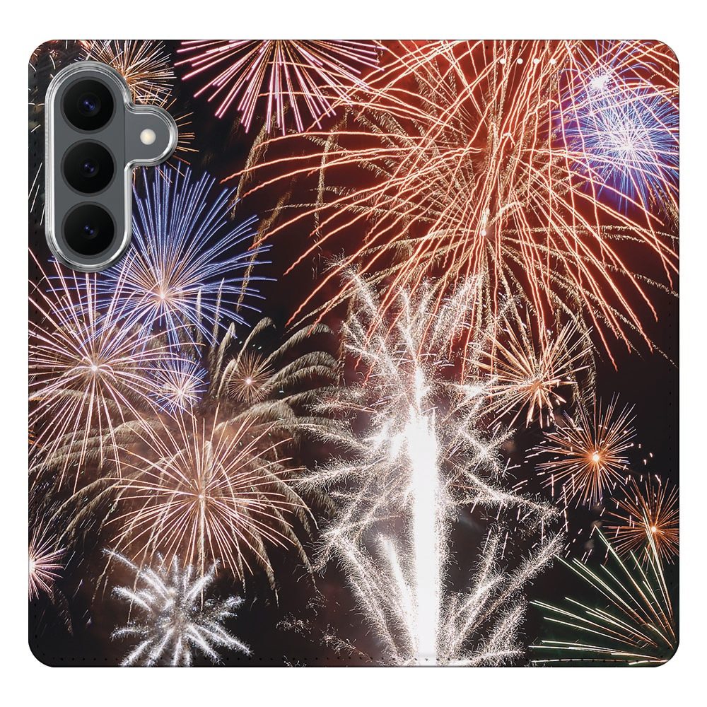 Samsung Galaxy S26 FE boekhoesje Vuurwerk met pasjesvak