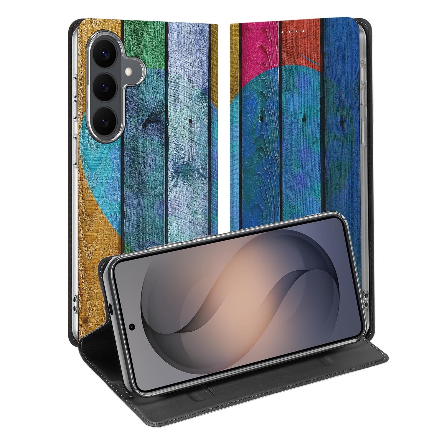 Samsung Galaxy S26 FE standcase met Wood Heart-print