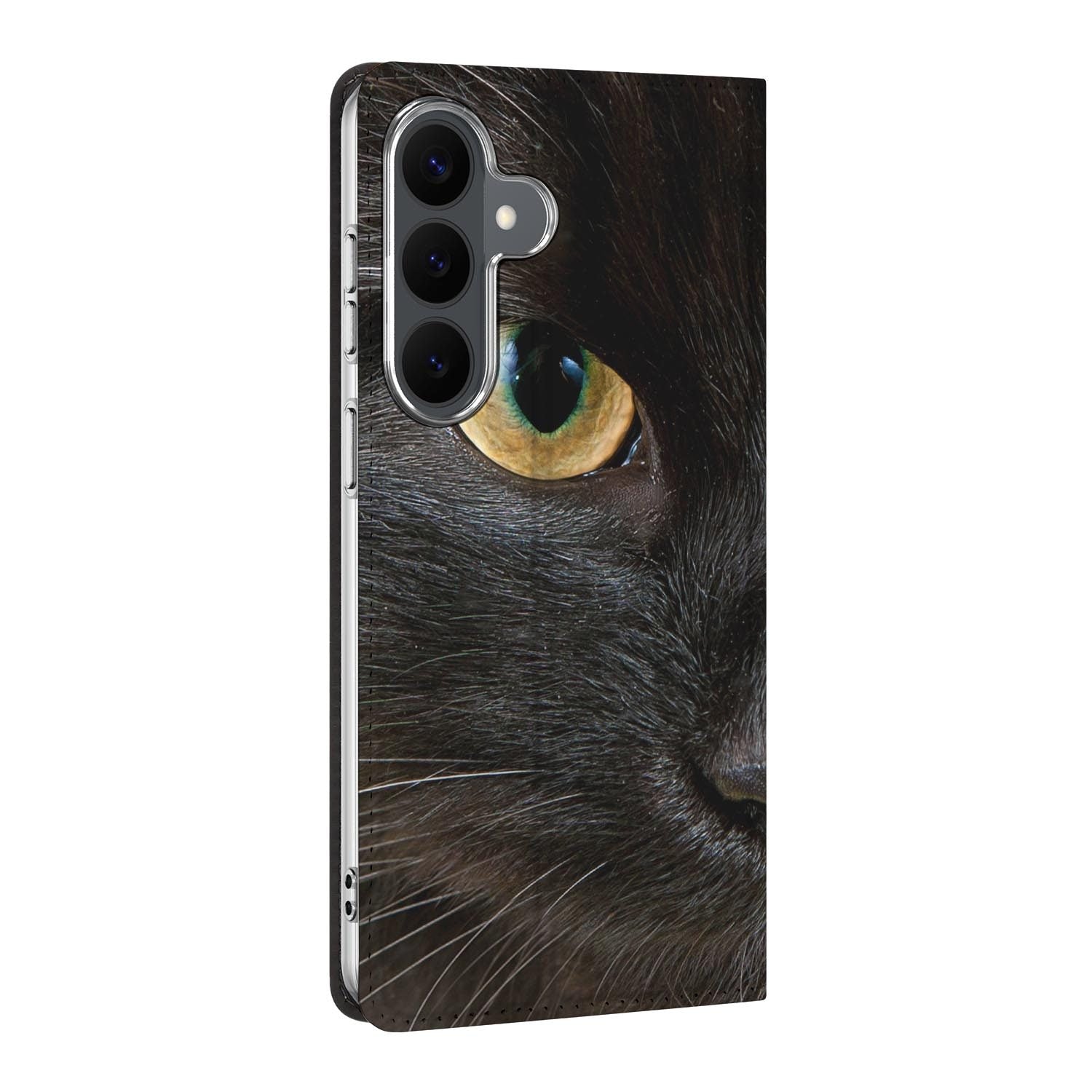 Samsung Galaxy S26 FE standcase Zwarte Kat, bescherming voor- en achterkant
