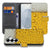Samsung Galaxy S26 Plus Book Cover Met Bier Print kunstleer design met bierdruppels voorzijde in openstaande positie.