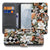 Samsung Galaxy S26 Plus Portemonnee Hoesje Dark Flowers Aanzicht met telefoon en pasjes.