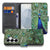 Samsung Galaxy S26 Plus Bookcase Hoesje Met Pauwprint pauwprint groen en blauw voorkant en binnenkant.