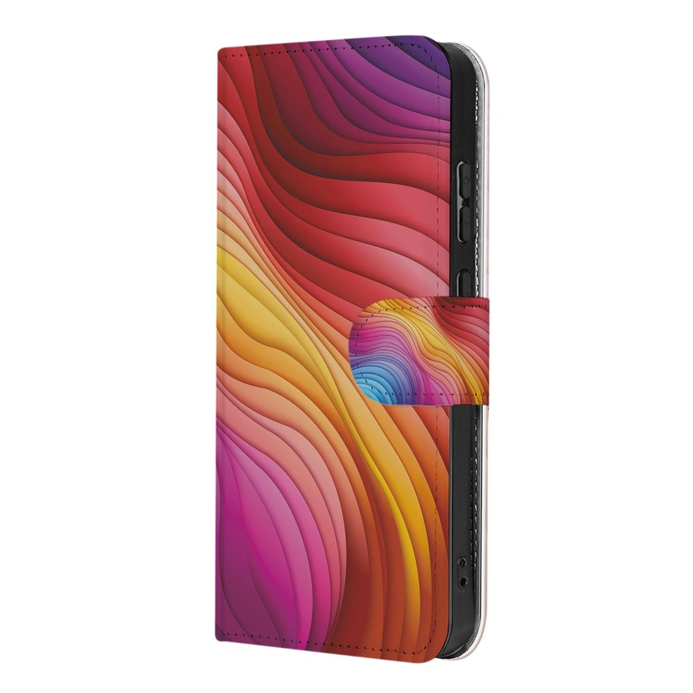 Samsung Galaxy S26 Plus Book Case Hoesje Regenboog ontwerp kleurverloop zijkant.