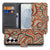 Samsung Galaxy S26 Plus Hoesje Retro Retro design kleurrijk patroon cognac turquoise bruin binnenzijde met kaarten etui.