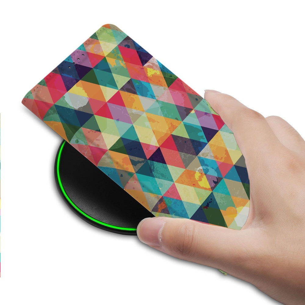 Samsung Galaxy S26 Plus Bookcase Geruit kleurrijk geometrisch vooraanzicht.