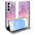 Samsung Galaxy S26+ Book Wallet Case Pink Purple Paint Vooraanzicht.