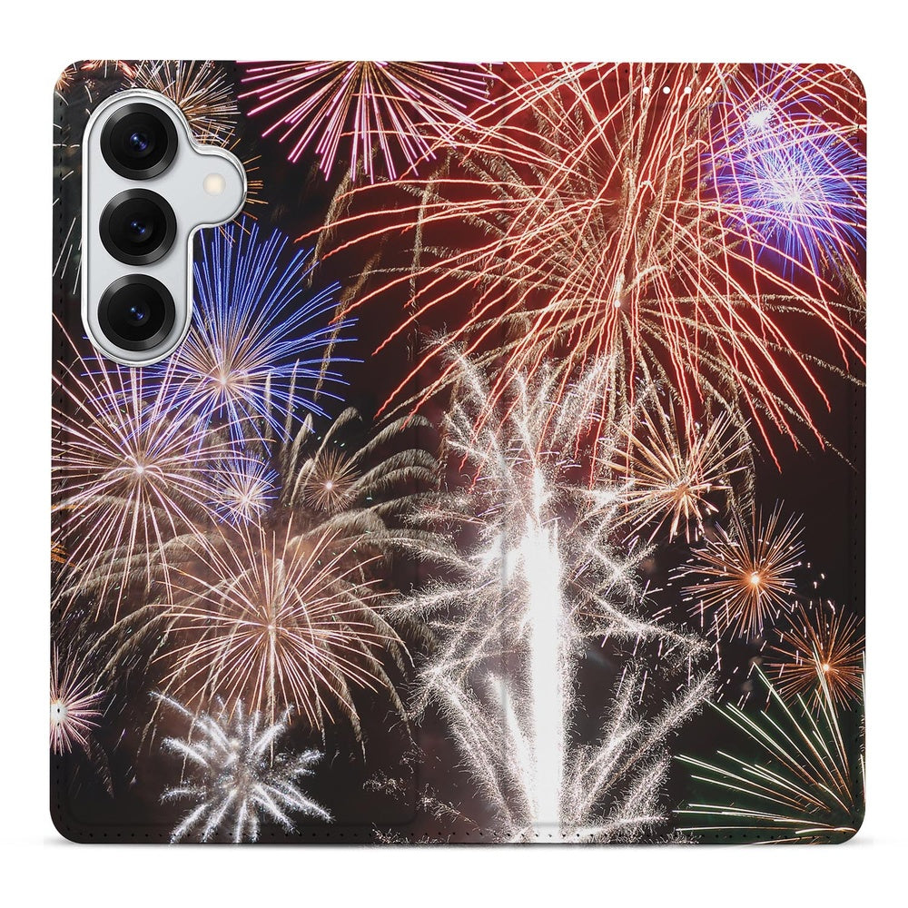 Samsung Galaxy S26 Plus Book Case Vuurwerk siervuurwerk print achterkant.