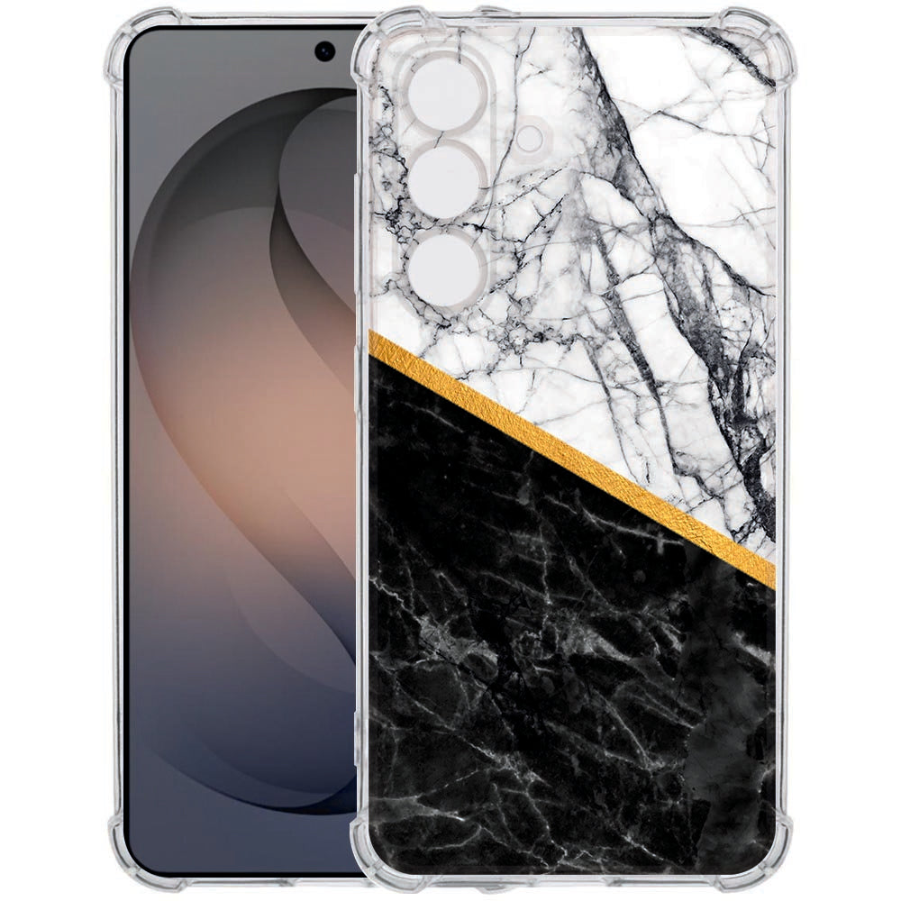 Backcover Hoesje Samsung Galaxy S26 Plus Marble White Black Shockproof