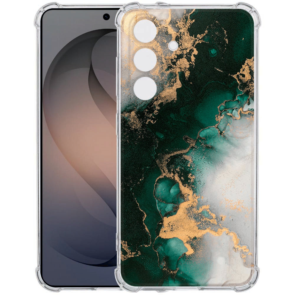 Flexibele back cover Samsung Galaxy S26 Plus Marmer Groen Valbestendig