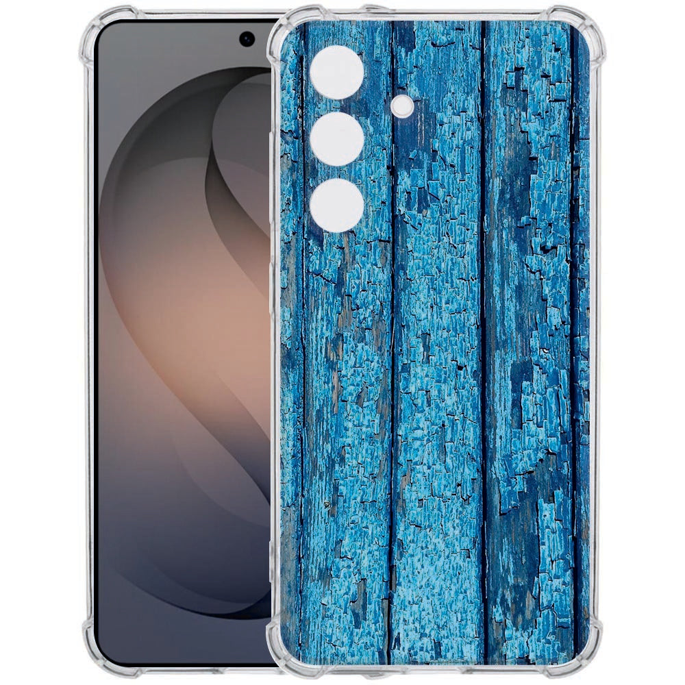 TPU Siliconen Hoesje Samsung Galaxy S26 Plus Wood Blue Shockproof