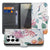 Samsung Galaxy S26 Ultra Bookcase Hoesje Met Pasjes Bird Flowers Print met Pasjeshouder Vooraanzicht.