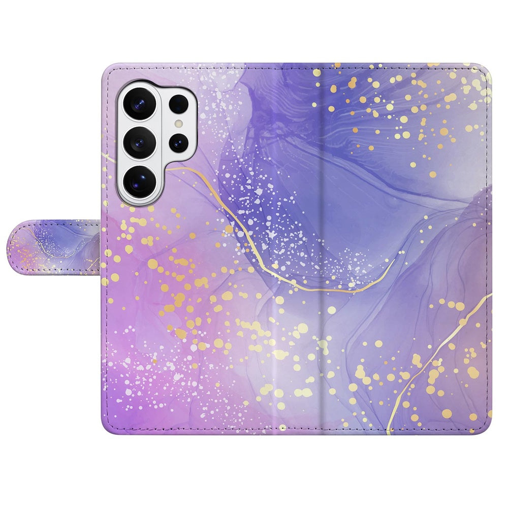 Watercolor Paars Hoesje Samsung Galaxy S26 Ultra met Magnetische sluiting detail.