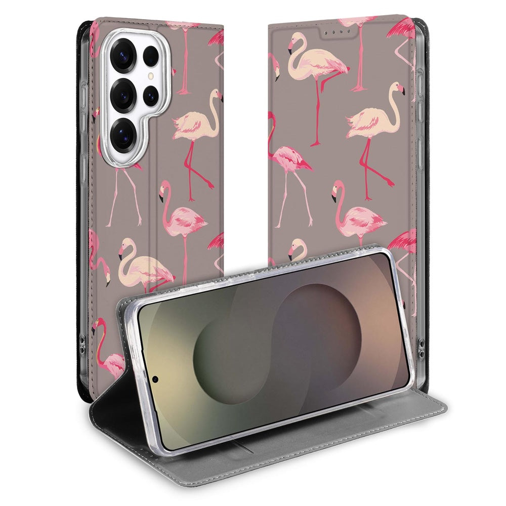Samsung Galaxy S26 Ultra Book Case Flamingo Flamingo Standcase vooraanzicht.