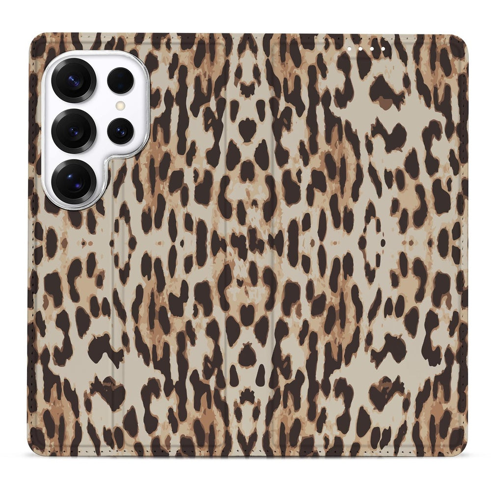 Samsung Galaxy S26 Ultra Book Case Leopard Aanzicht.