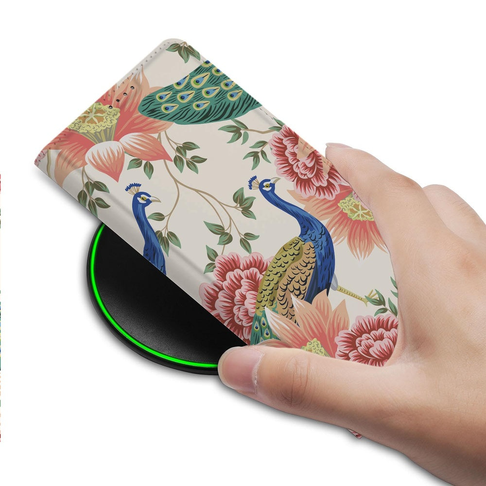 Samsung Galaxy S26 Ultra Book Wallet Case Pink Peacock Aanzicht.