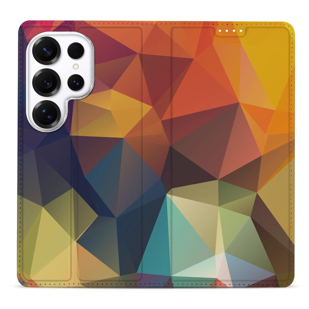 Samsung Galaxy S26 Ultra Book Cover Polygon Color Vooraanzicht.