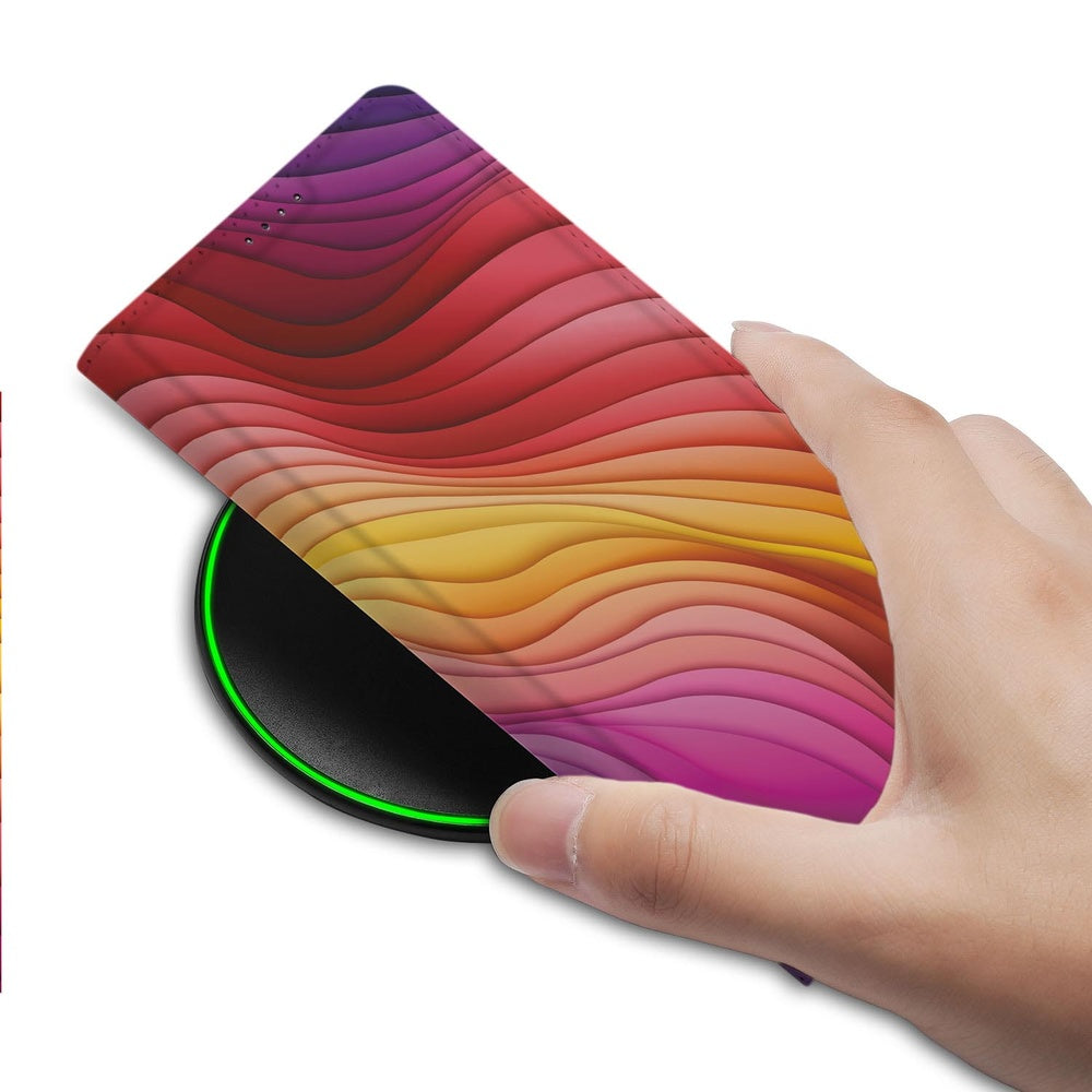 Samsung Galaxy S26 Ultra Book Wallet Case Regenboog detail weergave.