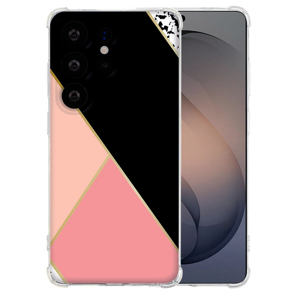 Samsung Galaxy S26 Ultra TPU Back Cover Black Pink Shapes Schokbestendig