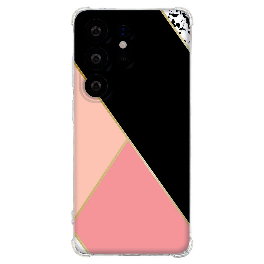 Samsung Galaxy S26 Ultra TPU Back Cover Black Pink Shapes Schokbestendig