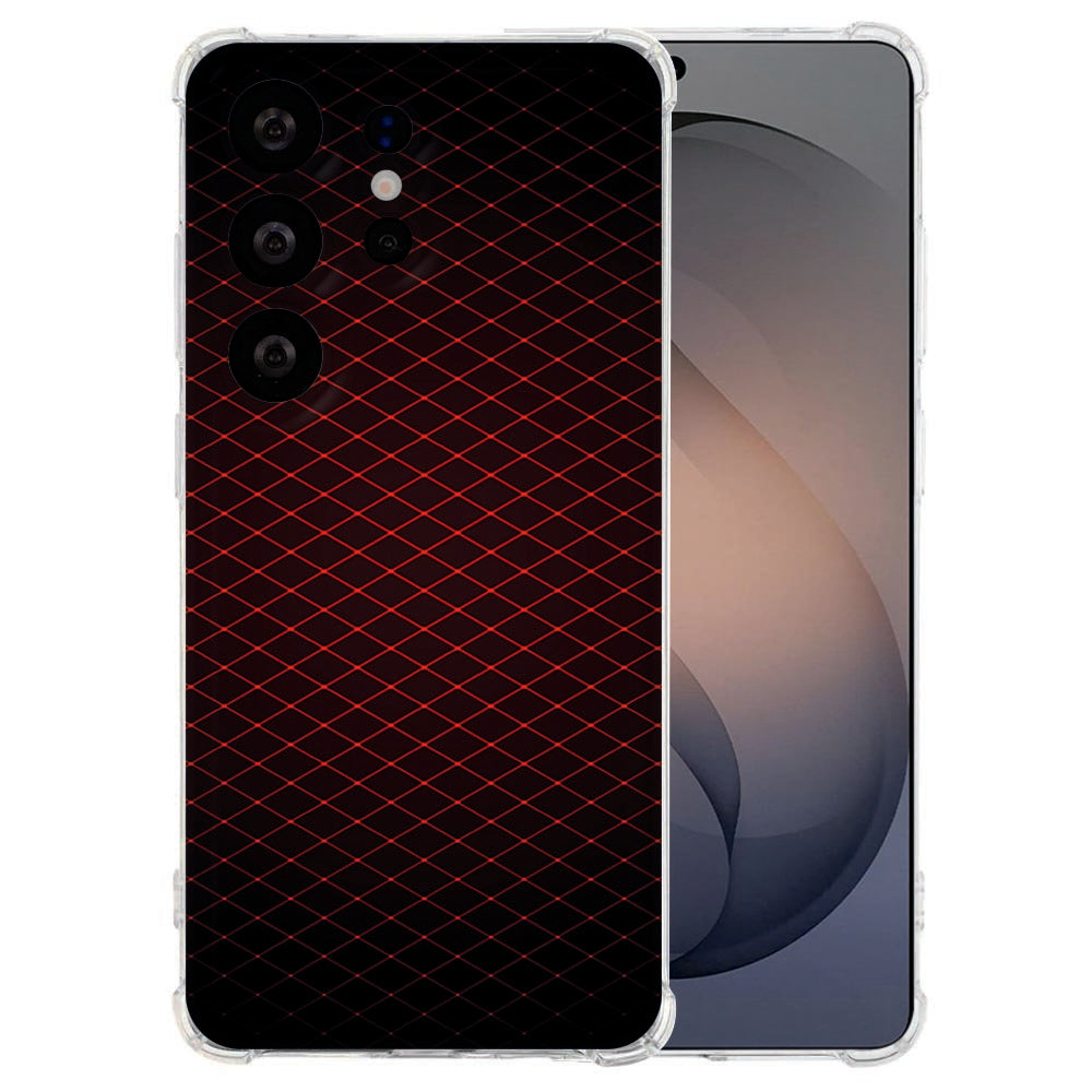 Samsung Galaxy S26 Ultra Flexibele back cover Geruit Rood Valbestendig