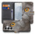Samsung Galaxy S26 Book Case Britse Korthaar voorkant met grijze kattendetail.