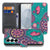 Samsung Galaxy S26 Book Case Hoesje Met Pasjes Cirkels en Vlinders Detailzicht kleurrijke print met cirkels en vlinders.