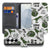 Samsung Galaxy S26 Book Case Met Pasjes Dino Print detail met dino-illustraties en pasjeshouder.