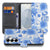 Samsung Galaxy S26 Book Case Blauw Bloemen Vooraanzicht.