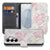 Samsung Galaxy S26 Book Case Hoesje Lovely Flowers Roze Wit met bloemenprint en ruimte voor travelcard factuur.