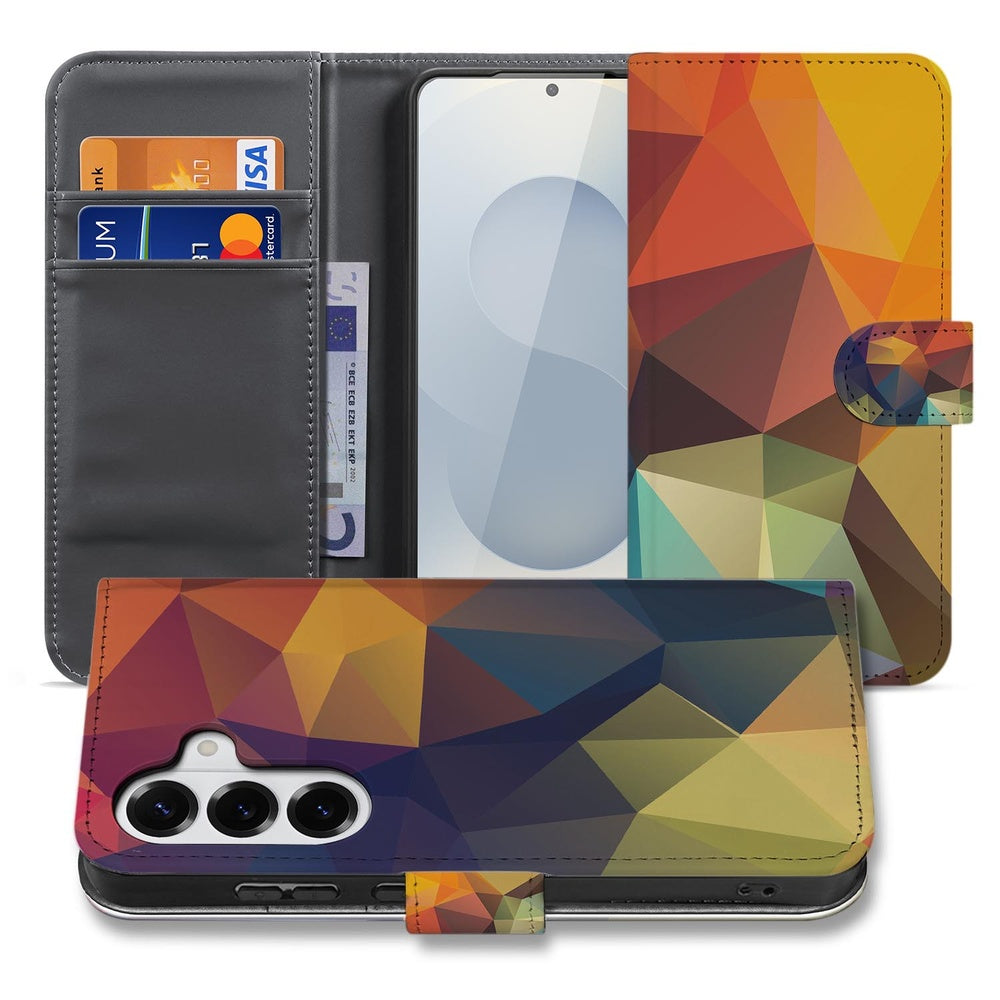 Samsung Galaxy S26 Bookcase Polygon Kleur Vooraanzicht.