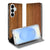Samsung Galaxy S26 Flip Style Cover Donker Hout boekcase grote houten print vooraanzicht.