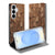 Samsung Galaxy S26 Smart Cover Hoesje Wooden Cubes houten blokken design voormidden overzicht.