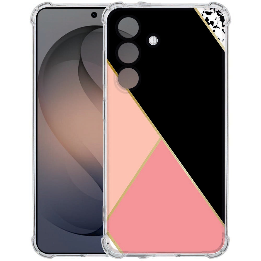 Samsung Galaxy S26 Flexibele back cover Black Pink Shapes Shockproof