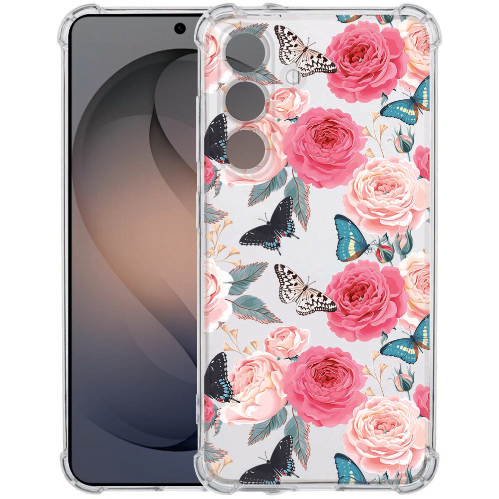 TPU Siliconen Hoesje Samsung Galaxy S26 Butterfly Roses Antishock