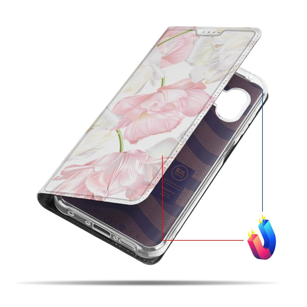 Samsung Galaxy Xcover 7 Pro Smart Cover Hoesje Lovely Flowers rechtszijdig zicht