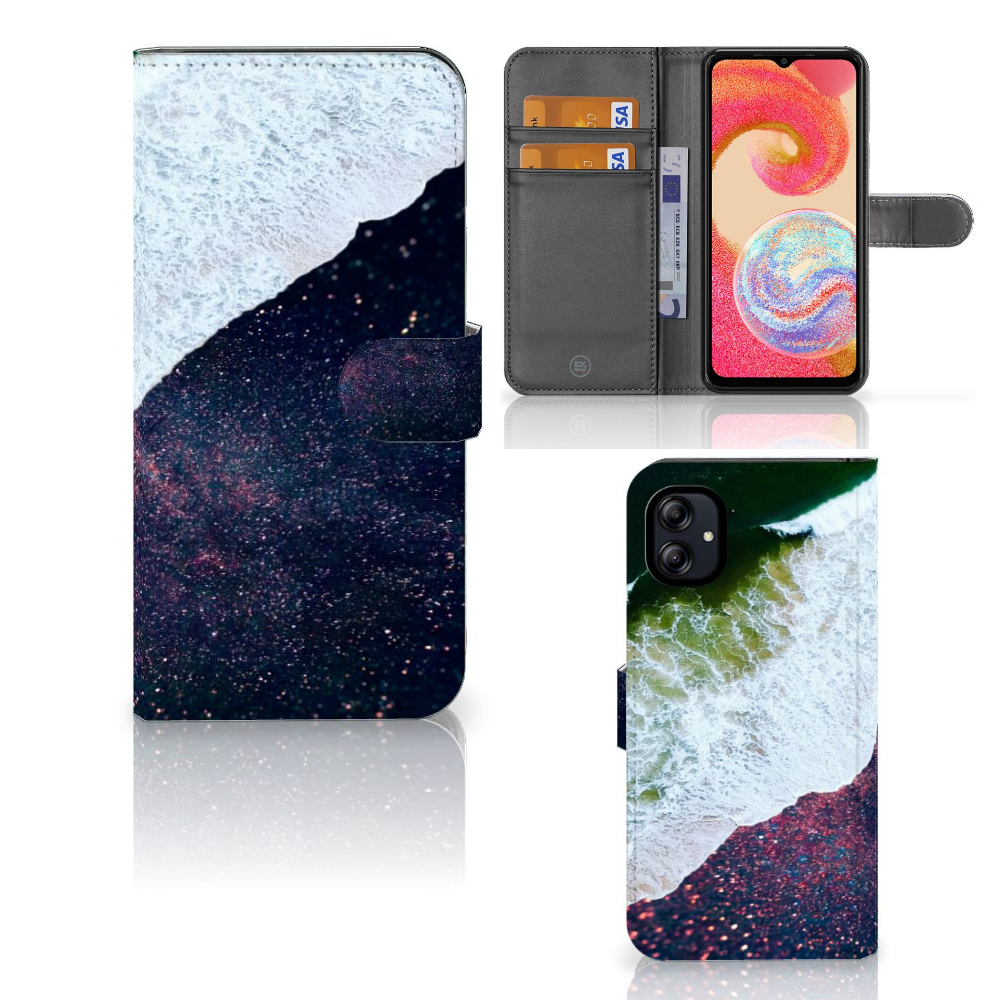 Samsung Galaxy A04e Book Case Sea in Space boekhoesje abstract ontwerp aanzicht