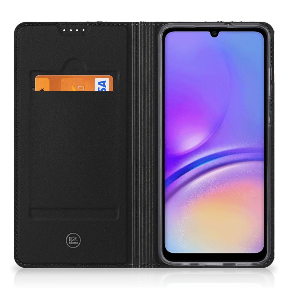 Samsung Galaxy A05 Standcase Marmer Wit Zwart - Origineel Cadeau Man