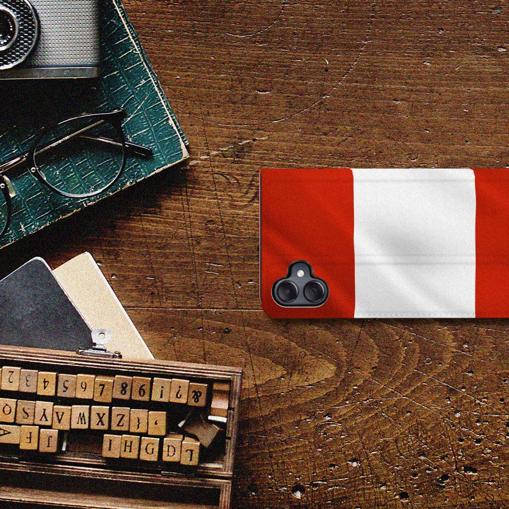 Samsung Galaxy A05 Standcase Oostenrijk ontwerp vlag aanzicht