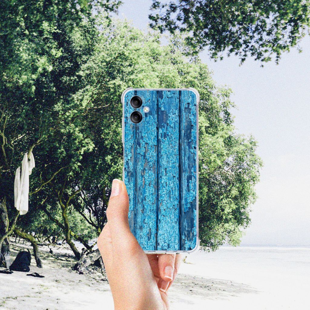 Samsung Galaxy A05 Stevig Telefoonhoesje Wood Blue B2C Telecom