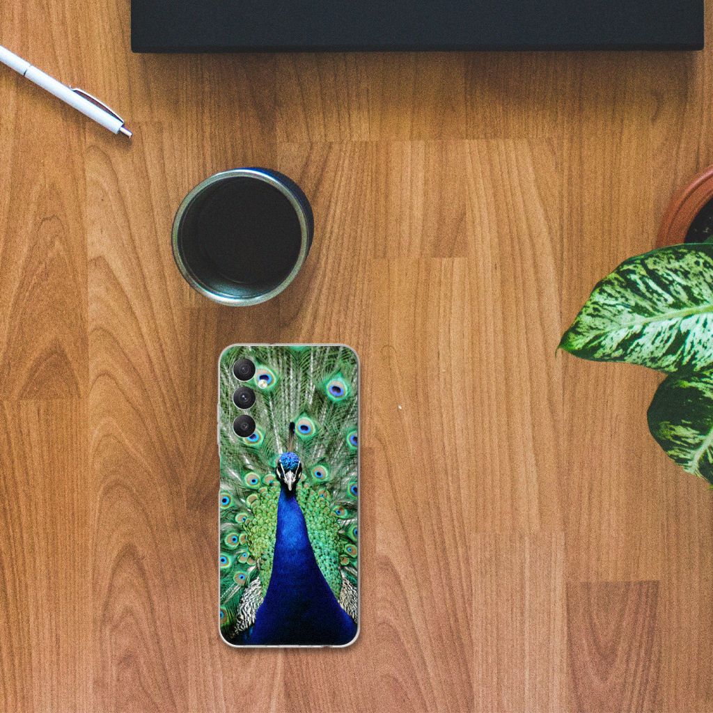 Samsung Galaxy A05S TPU Hoesje Pauw pauw ontwerp boven aanzicht