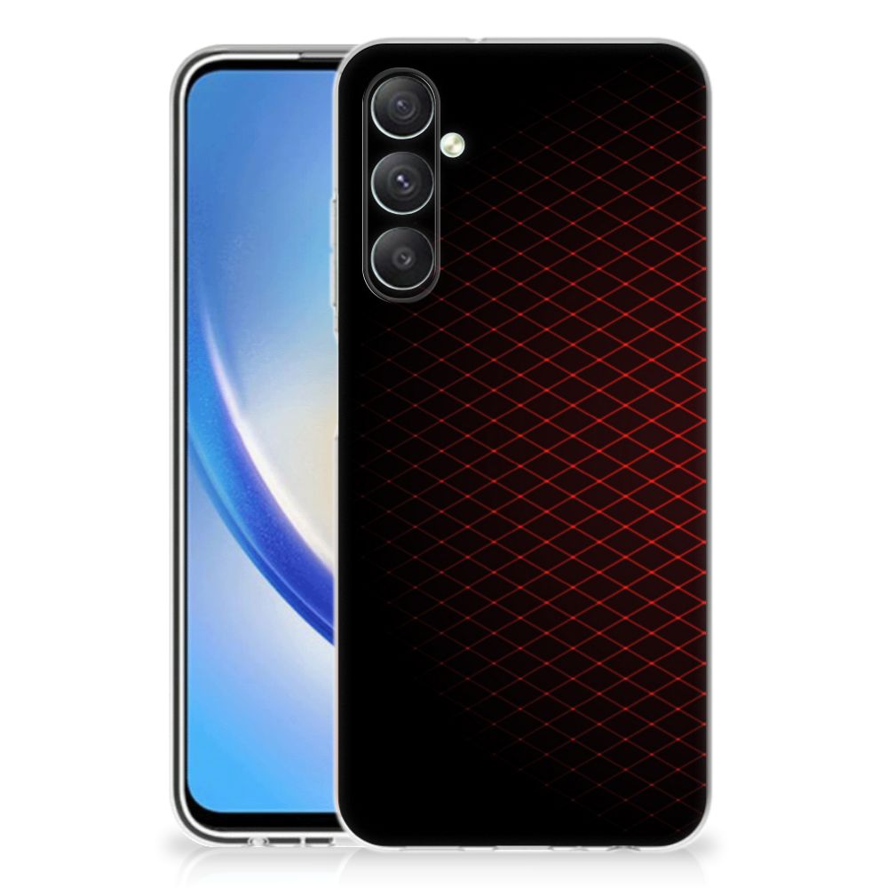 Samsung Galaxy A05S TPU bumper Geruit Rood achteraanzicht zwart rood ruitjes