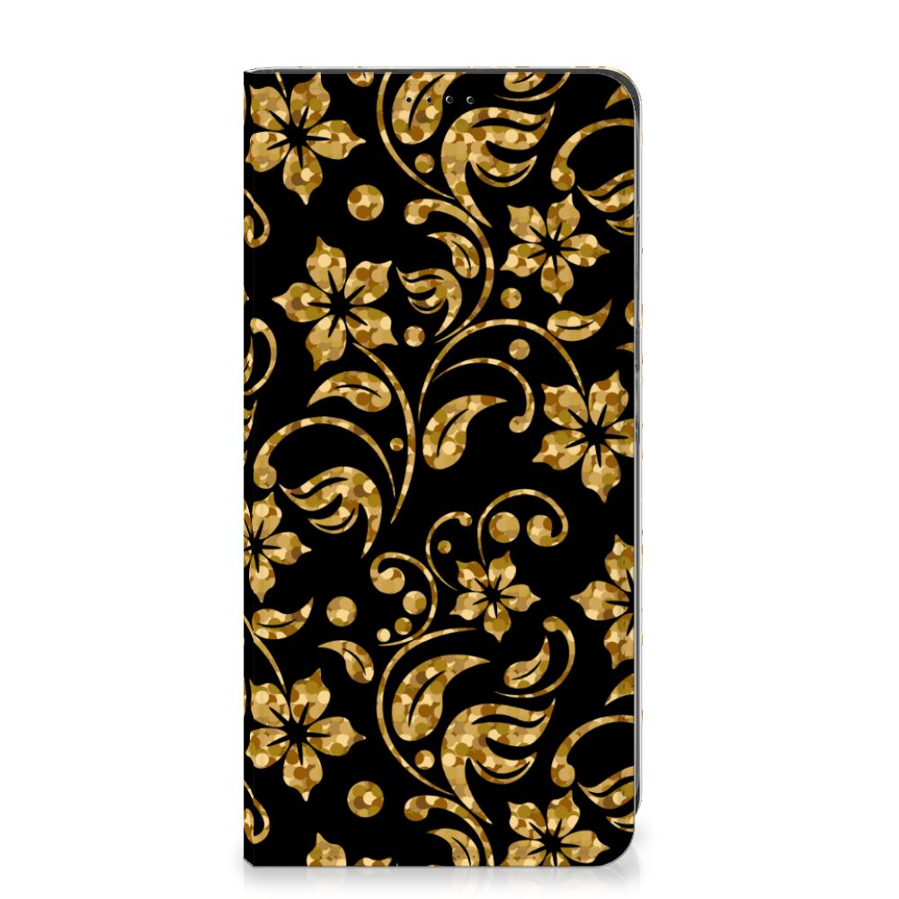Samsung Galaxy A05s Smart Cover Gouden Bloemen